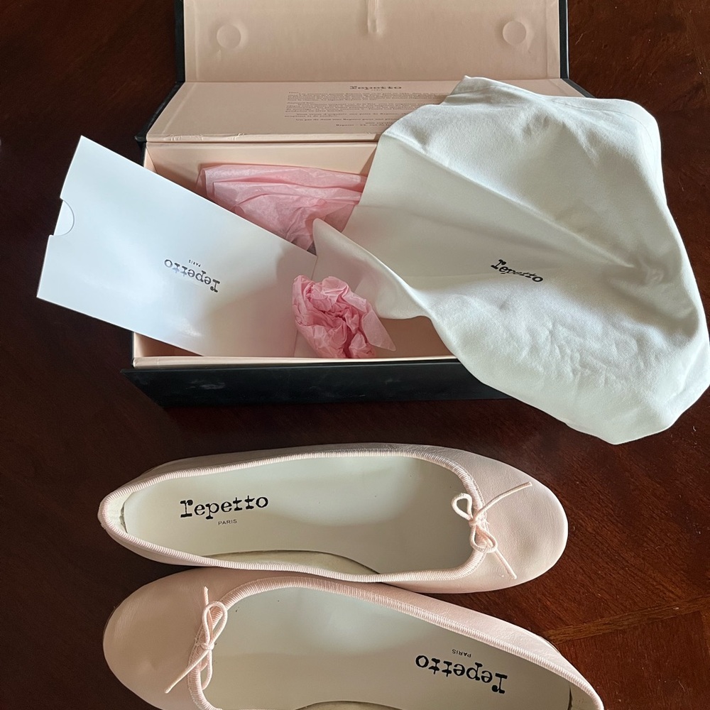 Repetto Nude Leather Ballet Flats